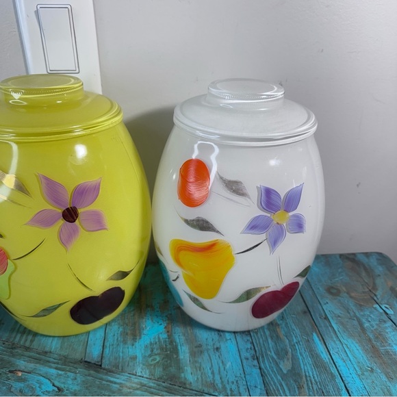 1950’s Bartlett Collin’s Mid Century Modern Vintage Glass Cookie Jar Set of 3 - Picture 2 of 16